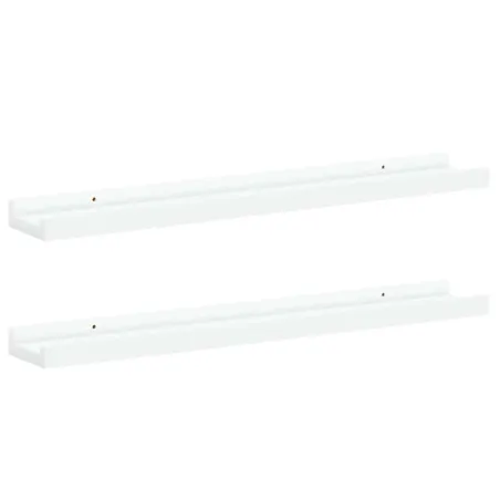 Étagères à rebord pour cadre photo 2 pcs Blanc 60x9x3 cm MDF