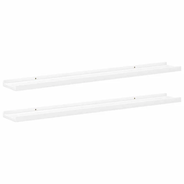 Étagères à rebord pour cadre photo 2 pcs Blanc 80x9x3 cm MDF