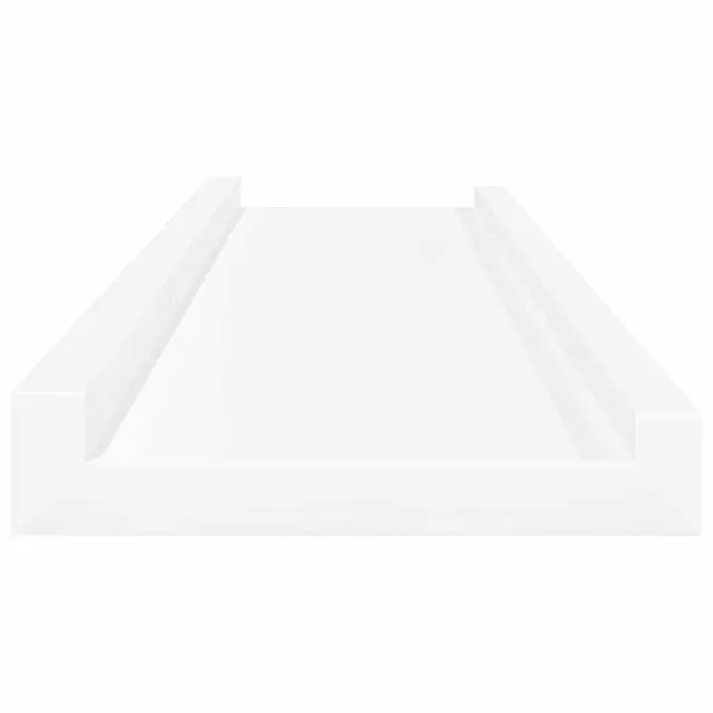 Étagères à rebord pour cadre photo 2 pcs Blanc 80x9x3 cm MDF