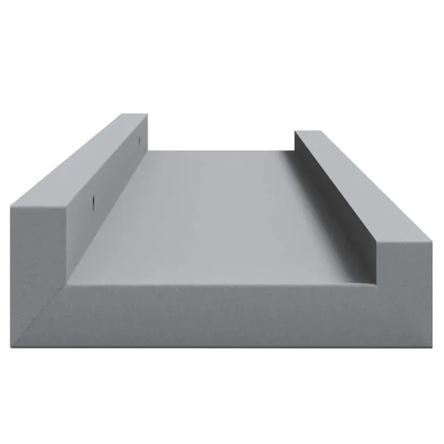Étagères à rebord pour cadre photo 2 pcs Gris 40x9x3 cm MDF
