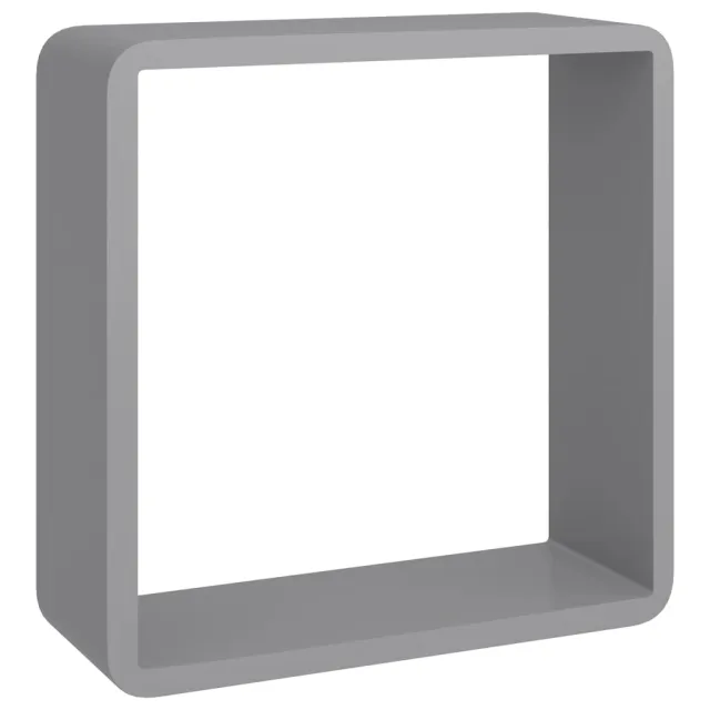 Étagères murales sous forme de cube 3 pcs Gris MDF