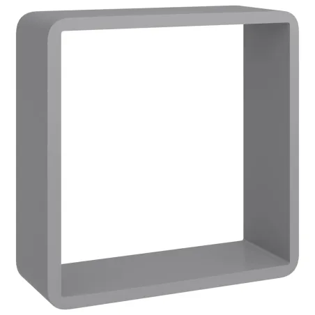 Étagères murales sous forme de cube 3 pcs Gris MDF