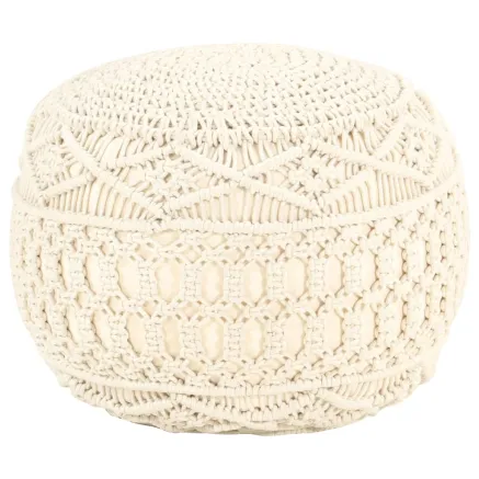 Pouf fait à la main en macramé 45x30 cm Coton