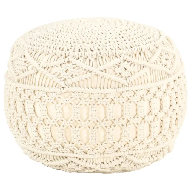 Pouf fait à la main en macramé 45x30 cm Coton