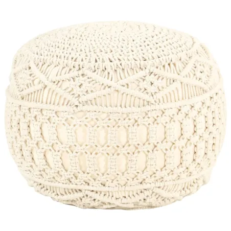 Pouf fait à la main en macramé 45x30 cm Coton
