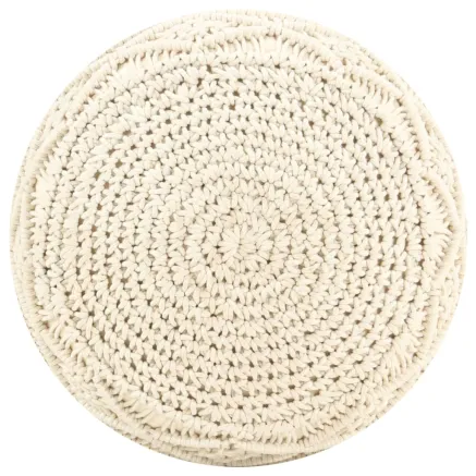 Pouf fait à la main en macramé 45x30 cm Coton 2