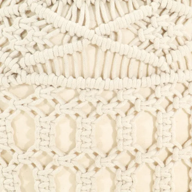 Pouf fait à la main en macramé 45x30 cm Coton