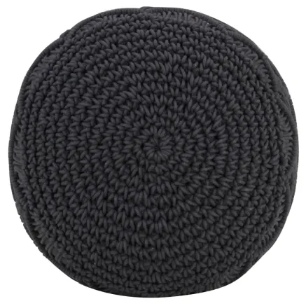 Pouf fait à la main en macramé Anthracite 45x30 cm Coton 2