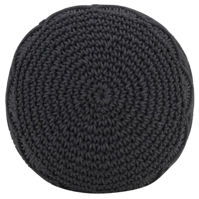 Pouf fait à la main en macramé Anthracite 45x30 cm Coton