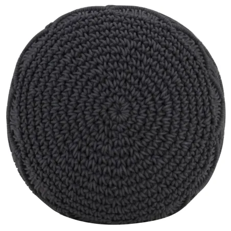 Pouf fait à la main en macramé Anthracite 45x30 cm Coton