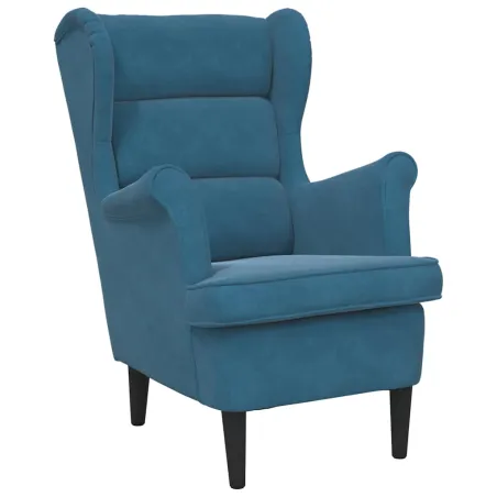Fauteuil bleu velours
