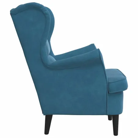 Fauteuil bleu velours
