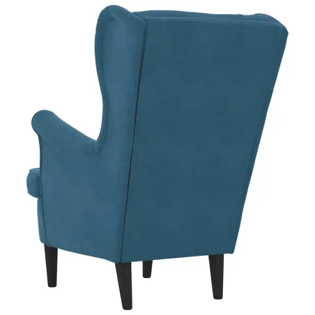 Fauteuil bleu velours