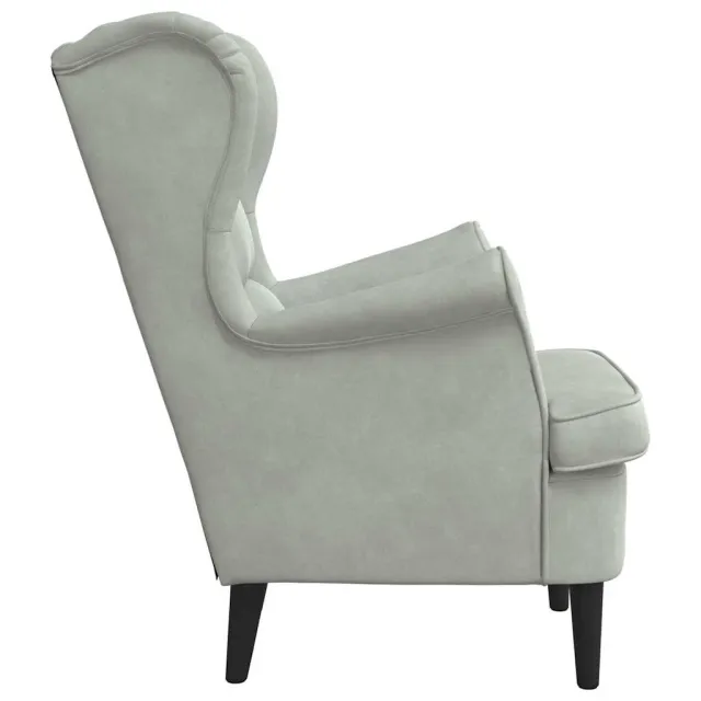 Fauteuil gris clair velours