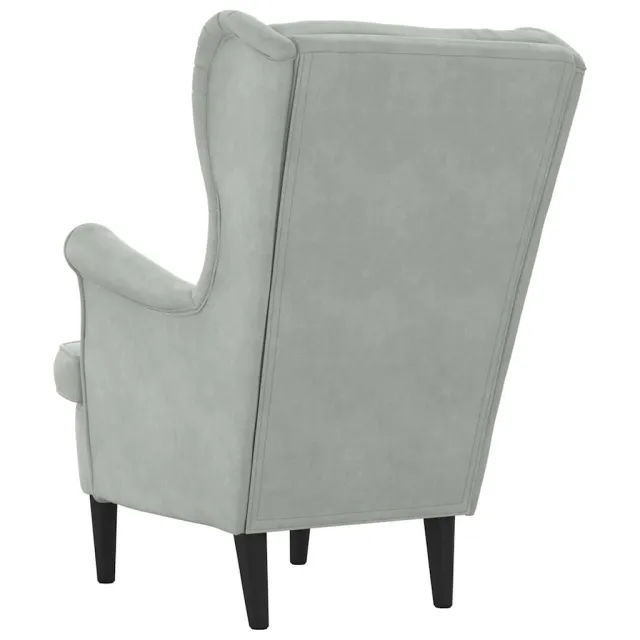 Fauteuil gris clair velours