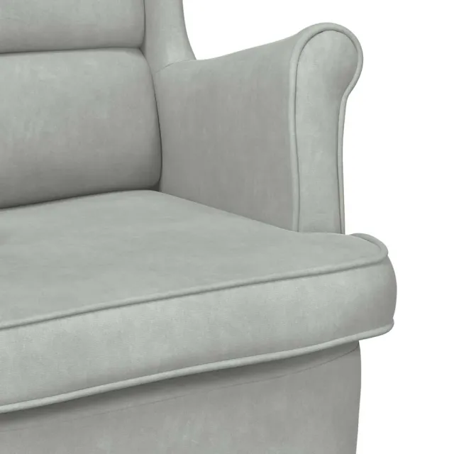Fauteuil gris clair velours