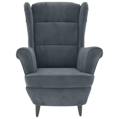 Fauteuil gris foncé velours