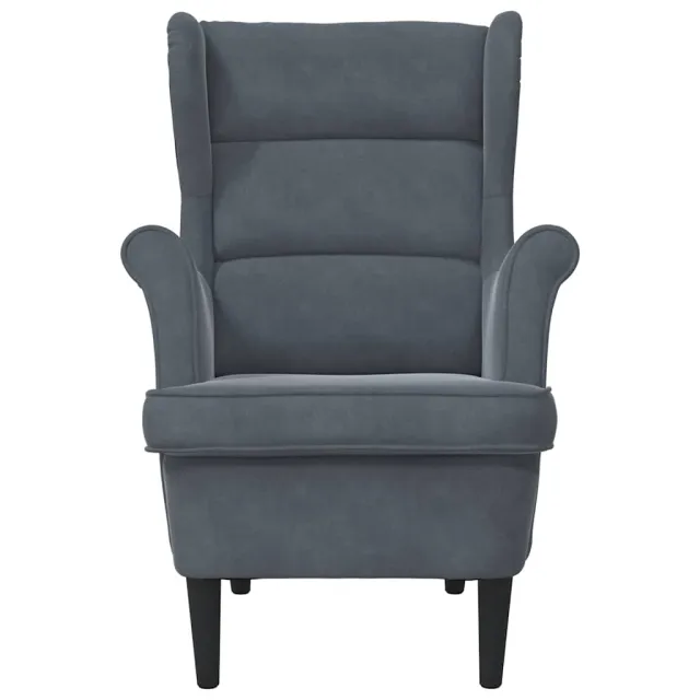 Fauteuil gris foncé velours