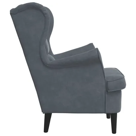 Fauteuil gris foncé velours