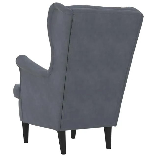 Fauteuil gris foncé velours