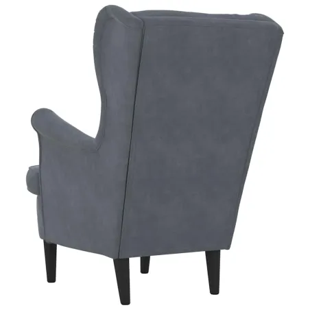 Fauteuil gris foncé velours