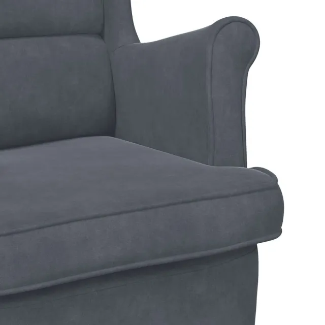 Fauteuil gris foncé velours