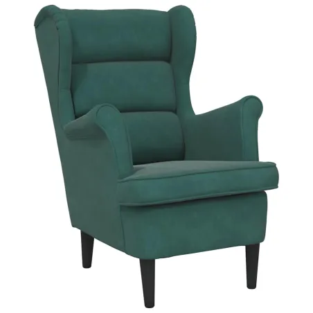 Fauteuil vert foncé velours