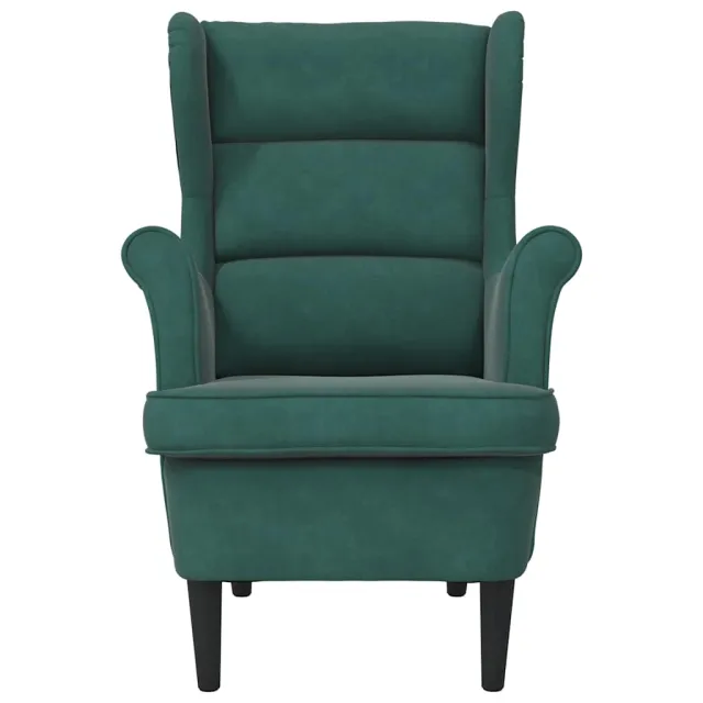 Fauteuil vert foncé velours