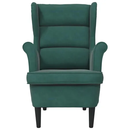 Fauteuil vert foncé velours