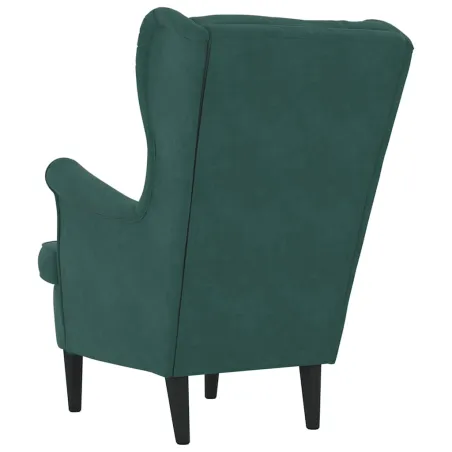 Fauteuil vert foncé velours