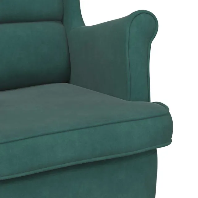 Fauteuil vert foncé velours