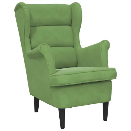 Fauteuil vert clair velours 2