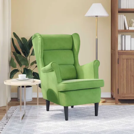 Fauteuil vert clair velours