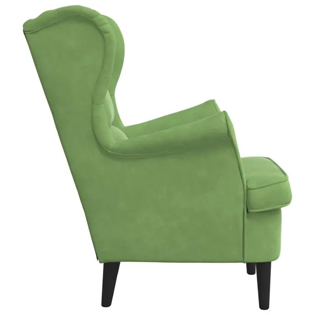 Fauteuil vert clair velours
