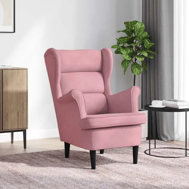 Fauteuil rose velours