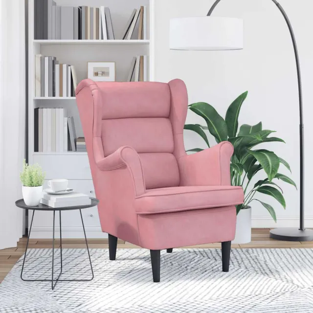 Fauteuil rose velours