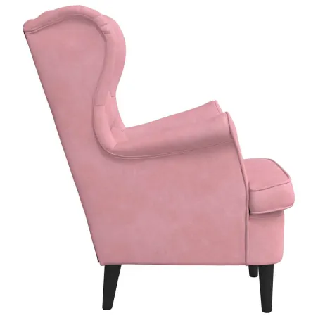 Fauteuil rose velours