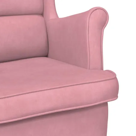 Fauteuil rose velours