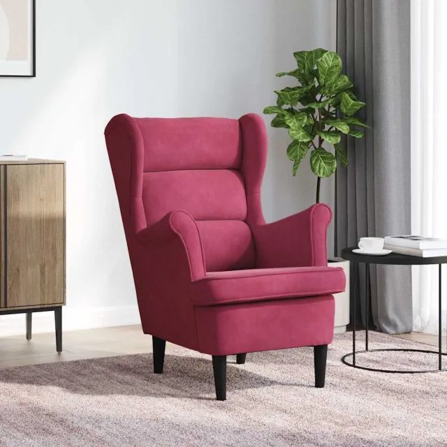 Fauteuil rouge bordeaux velours