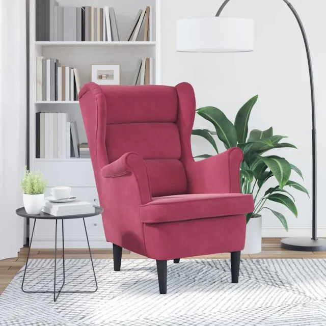 Fauteuil rouge bordeaux velours