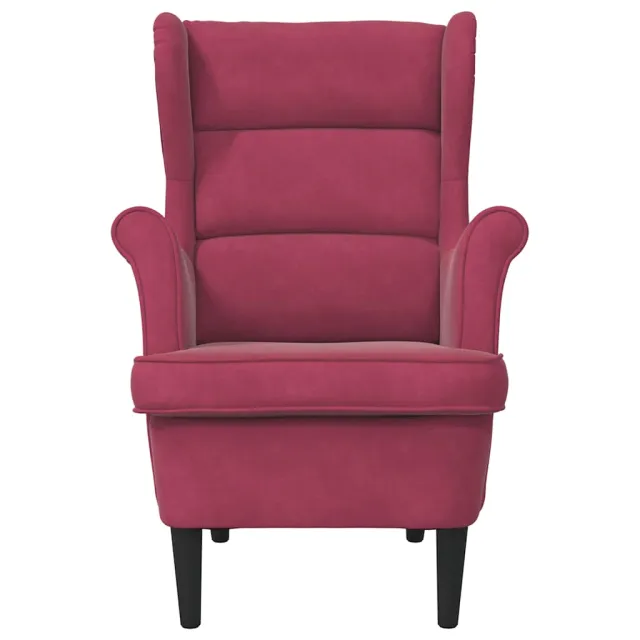 Fauteuil rouge bordeaux velours
