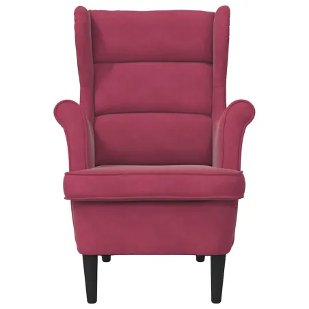Fauteuil rouge bordeaux velours