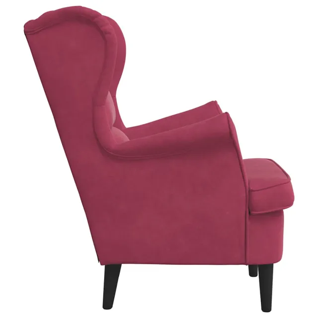Fauteuil rouge bordeaux velours