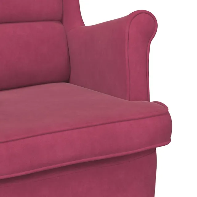 Fauteuil rouge bordeaux velours