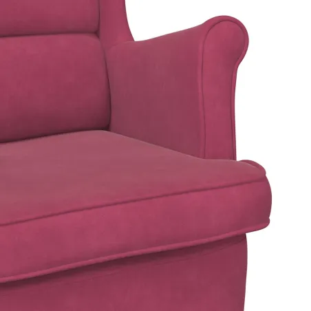 Fauteuil rouge bordeaux velours