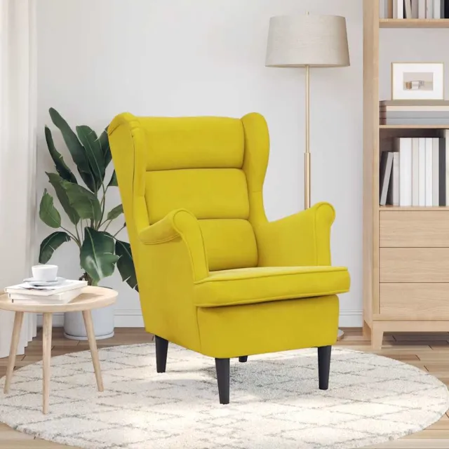 Fauteuil jaune moutarde velours