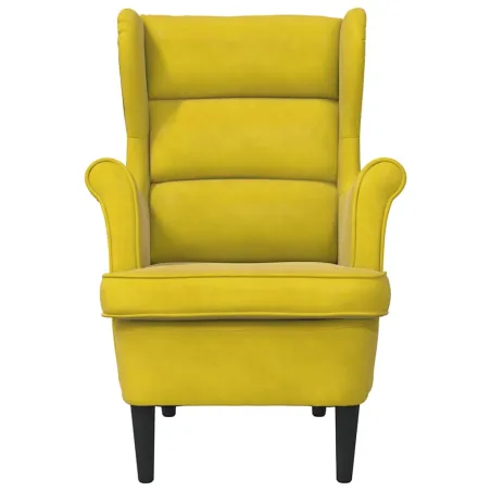Fauteuil jaune moutarde velours