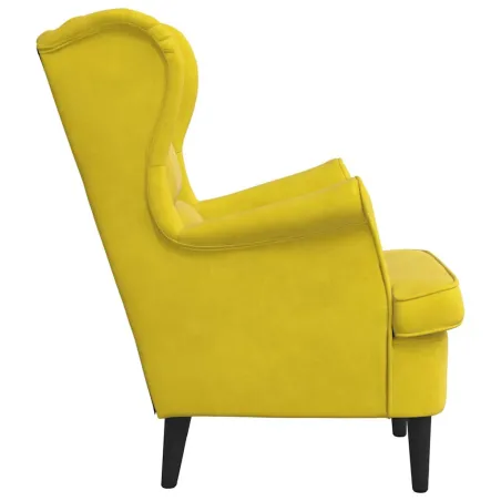 Fauteuil jaune moutarde velours