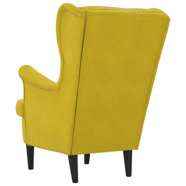 Fauteuil jaune moutarde velours