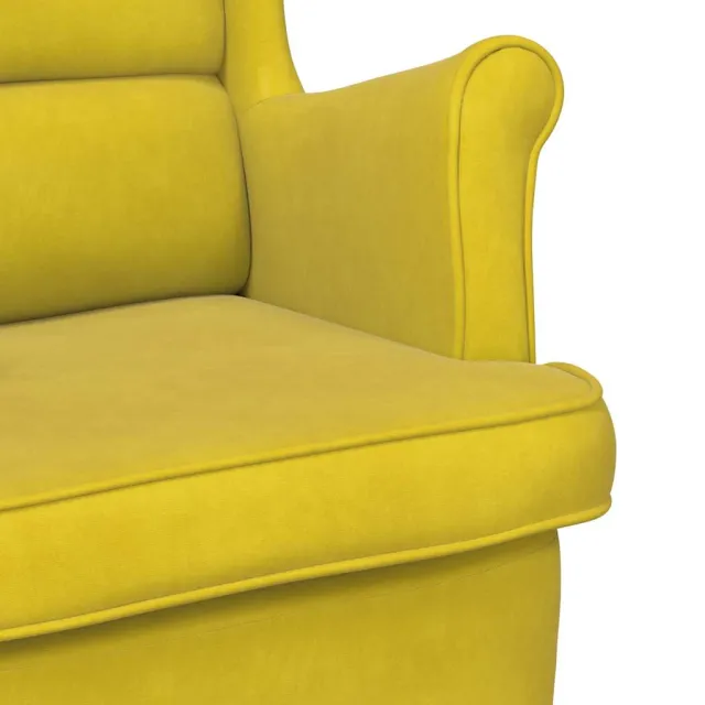 Fauteuil jaune moutarde velours